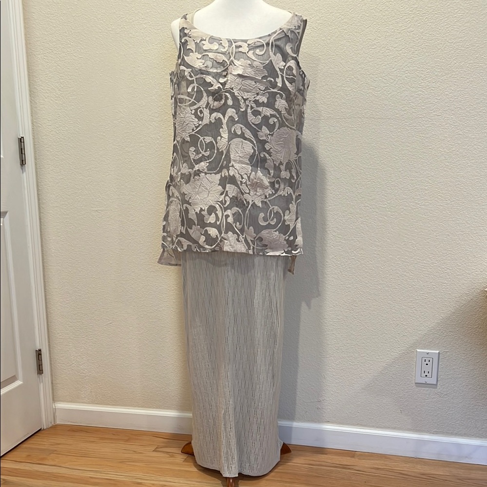 Floral Sheer Top and long stretchy dress set